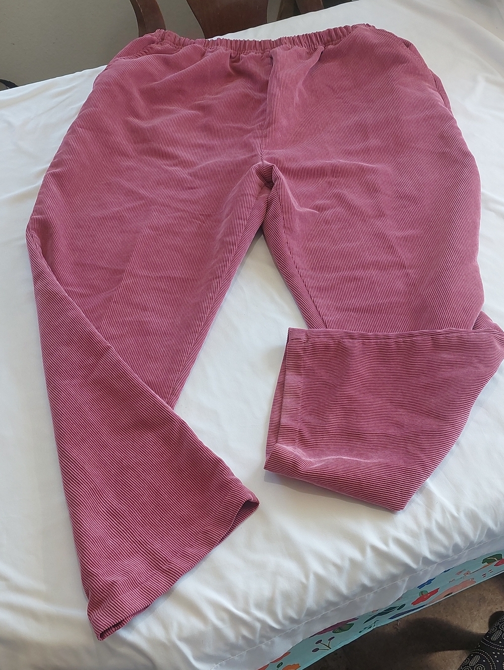 American Sweetheart Pink Corduroy Pants - Elastic Waist SIZE 18